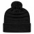 Cable Knit Hat with Embroidery Black