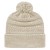 Cable Knit Hat with Embroidery Ivory
