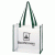 Clear Tote Bag with Color Trim- Forest green