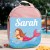 Happy Mermaid Personalized Pink Lunch Bag | Customized Pink Mermaid Lunch Sack