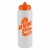 Promo 32 Oz Sports Quart Bottle Valve Lid - White with Orange Lid