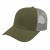 Low Profile Trucker with Flat Brim and Logo Olive/Gray