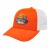 Low Profile Trucker with Flat Brim and Logo Orange/White