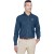 Company Logo Harriton Men's Long-Sleeve Denim Shirt - Dark Denim