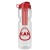 Clear/Red Infuser Bottle with Flip Lid | Company Logo Fruit Infuser Bottles