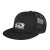 Flat Bill Trucker Cap | Cheap Promotional Flat Bill Hats with Logo | Wholesale Polyester Business Logo Hats - Black/Black