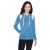 Women's Pullover Hoodie with Embroidered Logo - Light blue/white