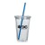 Promotional Acrylic Tumblers | 16 oz Insulated Acrylic Tumbler w/ Straw | Promotional Double Wall Tumblers - Clear/Blue