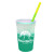 Promo 22 Oz Mood Stadium Cup with Lid & Mood Straw - Frost to Green