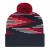 Embroidered Bar Design Knit Cap with Cuff - True Navy/True Red/White