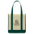 Small Thunder Two-Tone Shopper Tote Bag - Ivory with forest green