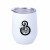 Printed Rubberized Stainless Steel Wine Glass - White