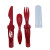 Red 3 Piece Imprinted Travel Utensil Sets | Wholesale Plastic Utensil Sets