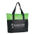 Promo zippered tote bags - Vibrant Color Non-Woven Zippered Tote Lime with Black