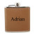 Brown Leather Flask with Engraved Name