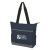 Carter Quilted Tote Bag with Logo Navy with Grey