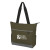 Carter Quilted Tote Bag with Logo Green with Gray