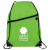 Imprinted Robin Drawstring Bag - Lime green