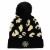 Logo Leopard Print Pom Beanie - Black with black