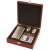 Promotional Flask and Playing Card Gift Set in Deluxe Rosewood Box