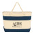 Color Striped Canvas Promotional Bag with rope handle - Navy Blue