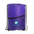 Printed Incline Drawstring Backpack with Zipper - Purple