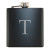 Single Initial Black Drinking Flask