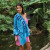 Imprinted Small Colored Beach Towel - Coastal blue