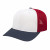 Embroidered Flexfit Trucker Mesh Cap - white/navy/red