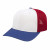 Embroidered Flexfit Trucker Mesh Cap - white/royal/red