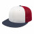 Custom White/Navy/Red Flexfit Trucker Mesh Back Cap