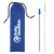 Custom Drinkware Accessories for Giveaways | Stainless Steel Straw Kit | Customized Drinking Straw Kits - Royal Blue