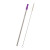 Branded Stainless Steel Straws | Stainless Straw with Cleaning Brush | Custom Metal Drinking Straws - Silver with Purple