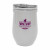 Glass and Stainless Steel Wine Tumbler with Logo White