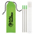 Wholesale Straight Drinking Straws | 3 Pack Stainless Steel Straw Kit | Company Branded Personalized Straws - Lime