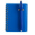 Imprinted Translucent Cover Journal with Pen - Translucent blue journal