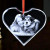 Heart Shaped Custom 3D Crystal Ornament | Personalized Photo Ornaments