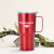Contoured Stainless Steel Travel Mug with Imprint Red