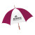 Premium Imprinted Windproof umbrella with pewter tipped wooden shaft - cardinal/white