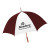 Premium Imprinted Windproof umbrella with pewter tipped wooden shaft - maroon/white