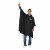 Medium Weight Adult Rain Poncho | Promotional Hooded Ponchos - Black