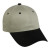 Structured Cotton Twill Cap with Embroidered Logo Khaki/Black