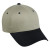 Structured Cotton Twill Cap with Embroidered Logo Khaki/navy