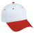 Structured Cotton Twill Cap with Embroidered Logo White/red