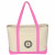 Large Heavy Cotton Canvas Tote Bag -Natural with Pink