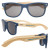 Logo Imprinted Wooden Bamboo Sunglasses - Blue