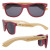 Logo Imprinted Wooden Bamboo Sunglasses - Red