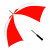 Super Stick Classic Umbrella Epoxy Dome Handle - Red/white