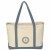 Large Heavy Cotton Canvas Tote Bag -Natural with Gray