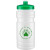 White Custom Water Bottle 20 oz with Translucent Green Push/Pull Lid